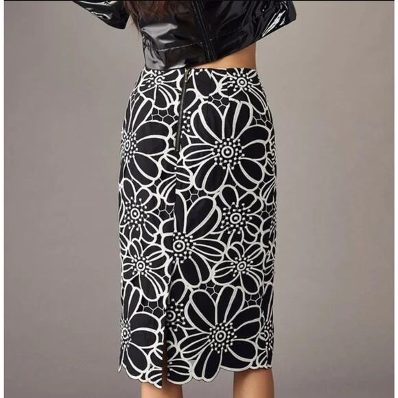 Anthropologie Maeve Floral Cutwork Skirt - New Size 2 - Picture 3 of 5